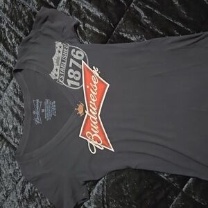 Budweiser 1876 Motorcycle Black Womens Med Shirt